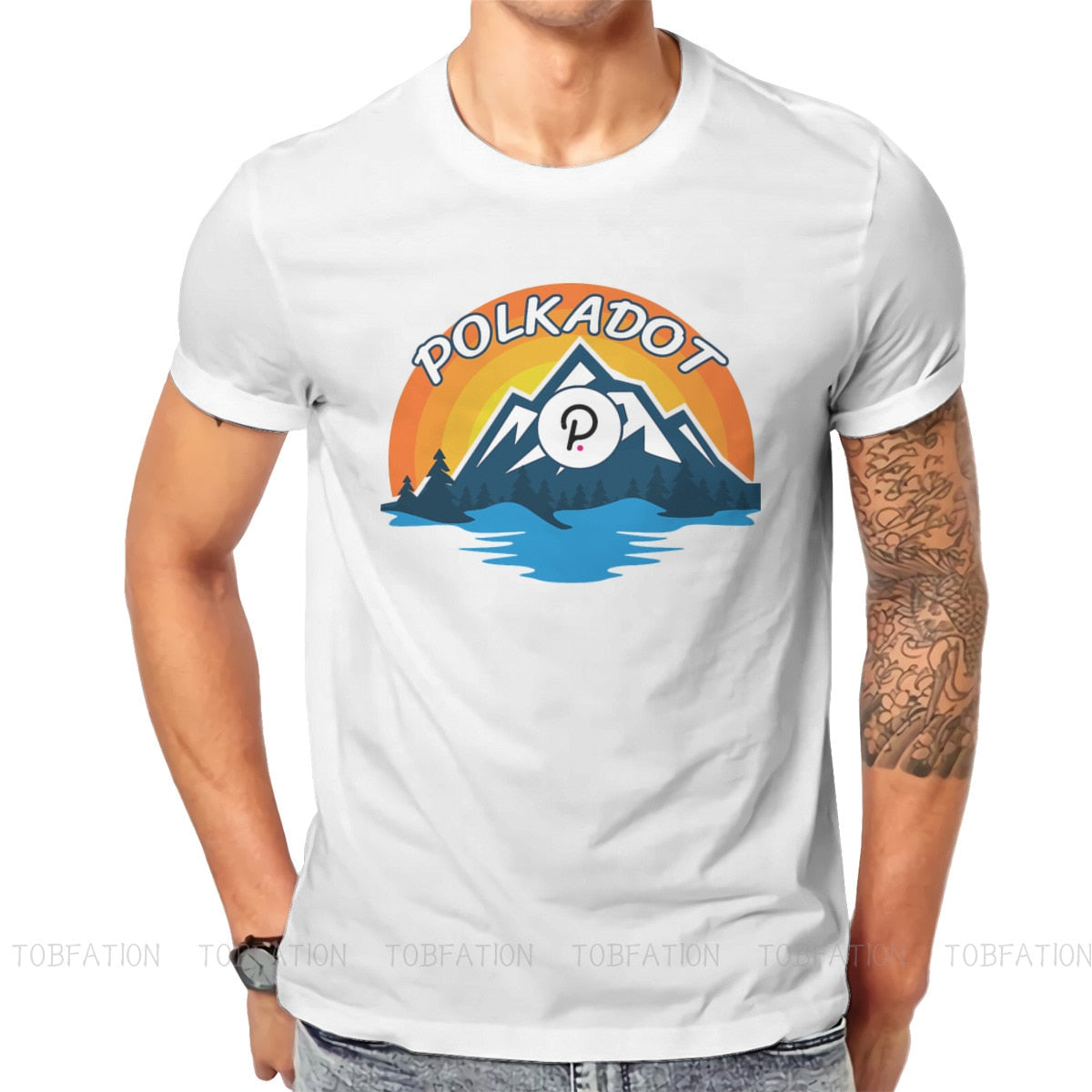 Polkadot DOT Logo Vintage T-Shirt Mountain Sunset